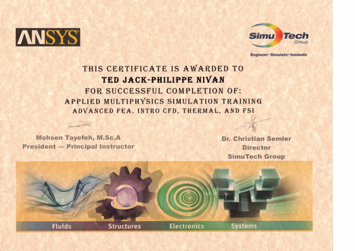 Certificat ANSYS