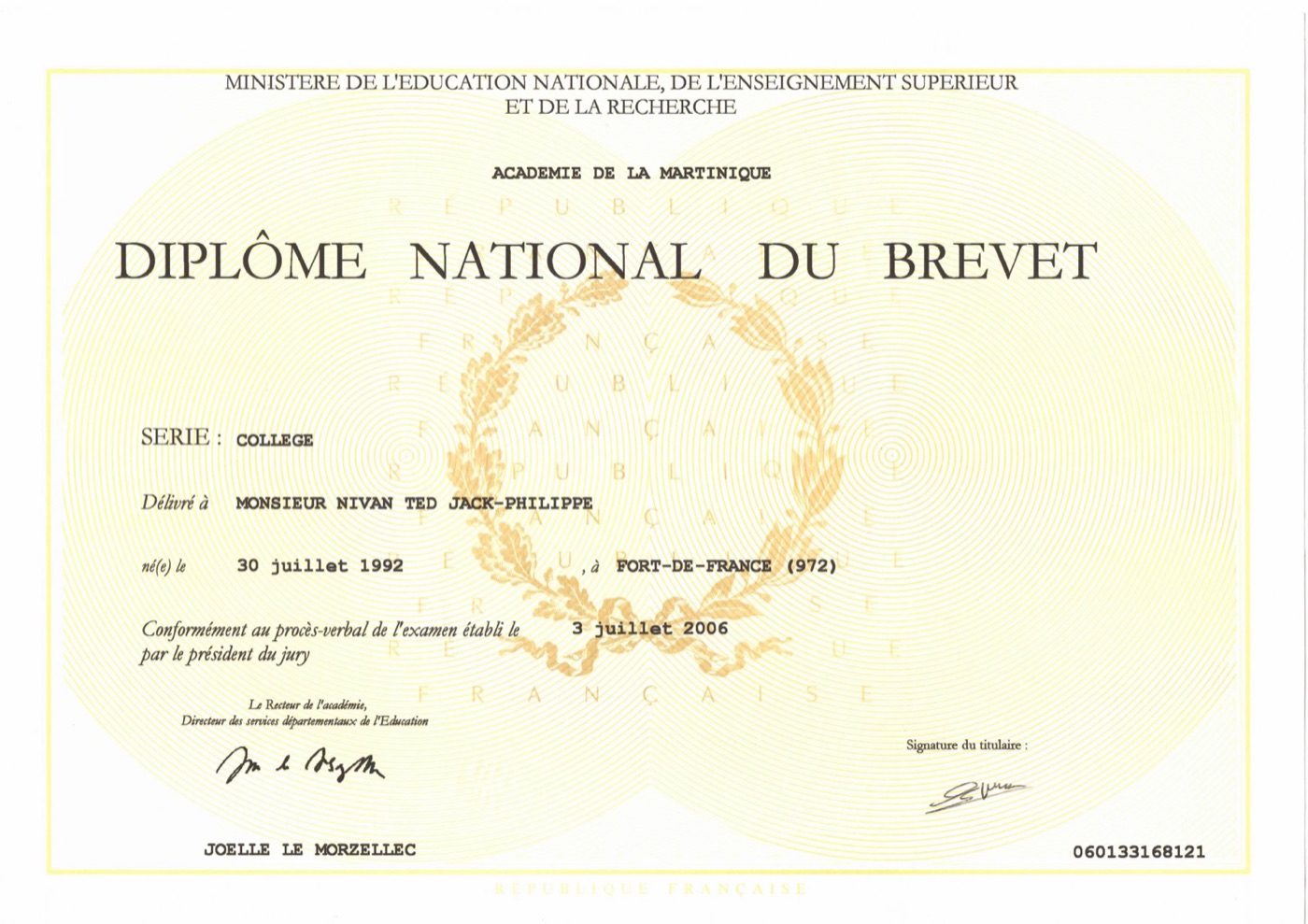 Diplôme Brevet
